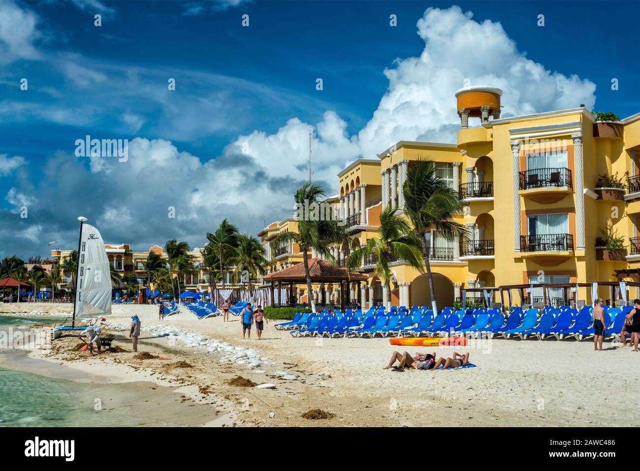 Caribbean Sea beach at Gran Porto Real Resorts & Spa in Playa del Carmen,  Riviera Maya, Yucatan Peninsula, Quintana Roo state, Mexico Stock Photo -  Alamy