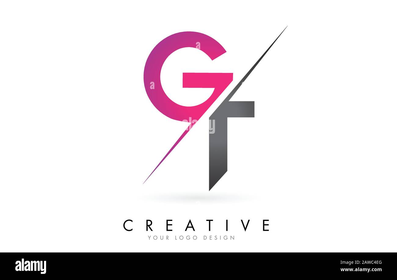 GT G T Letter Logo with Color block Design and Creative Cut. Creative ...