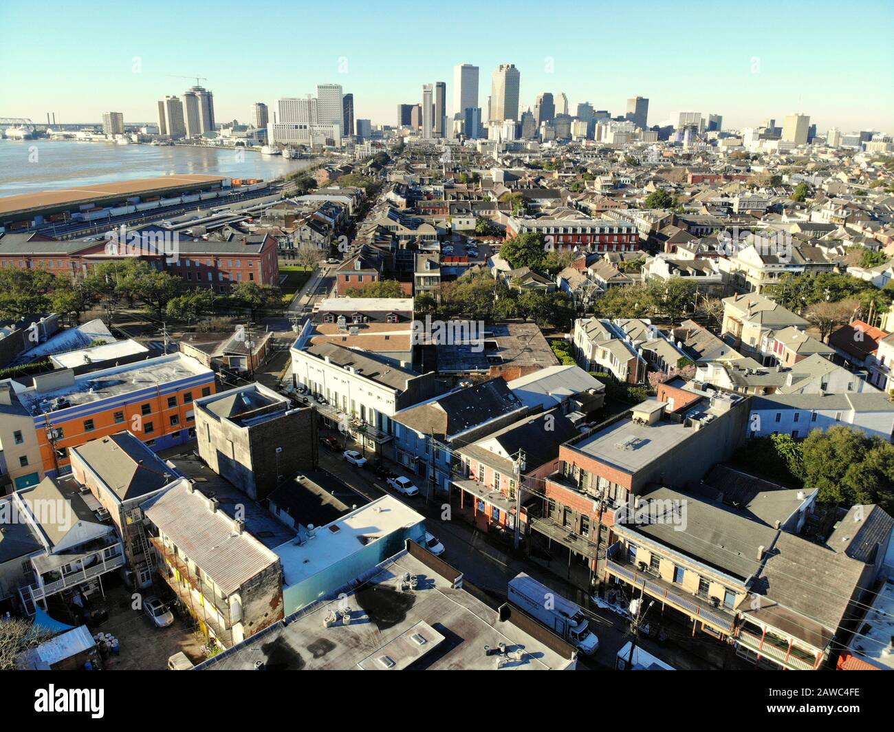 New Orleans, Louisiana, U.S.A - February 7, 2020 - The aerial view of