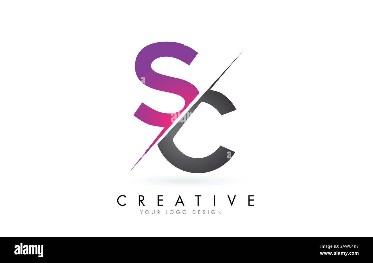 SC S C Letter Logo with Color block Design and Creative Cut. Creative logo  design Stock Vector Image & Art - Alamy