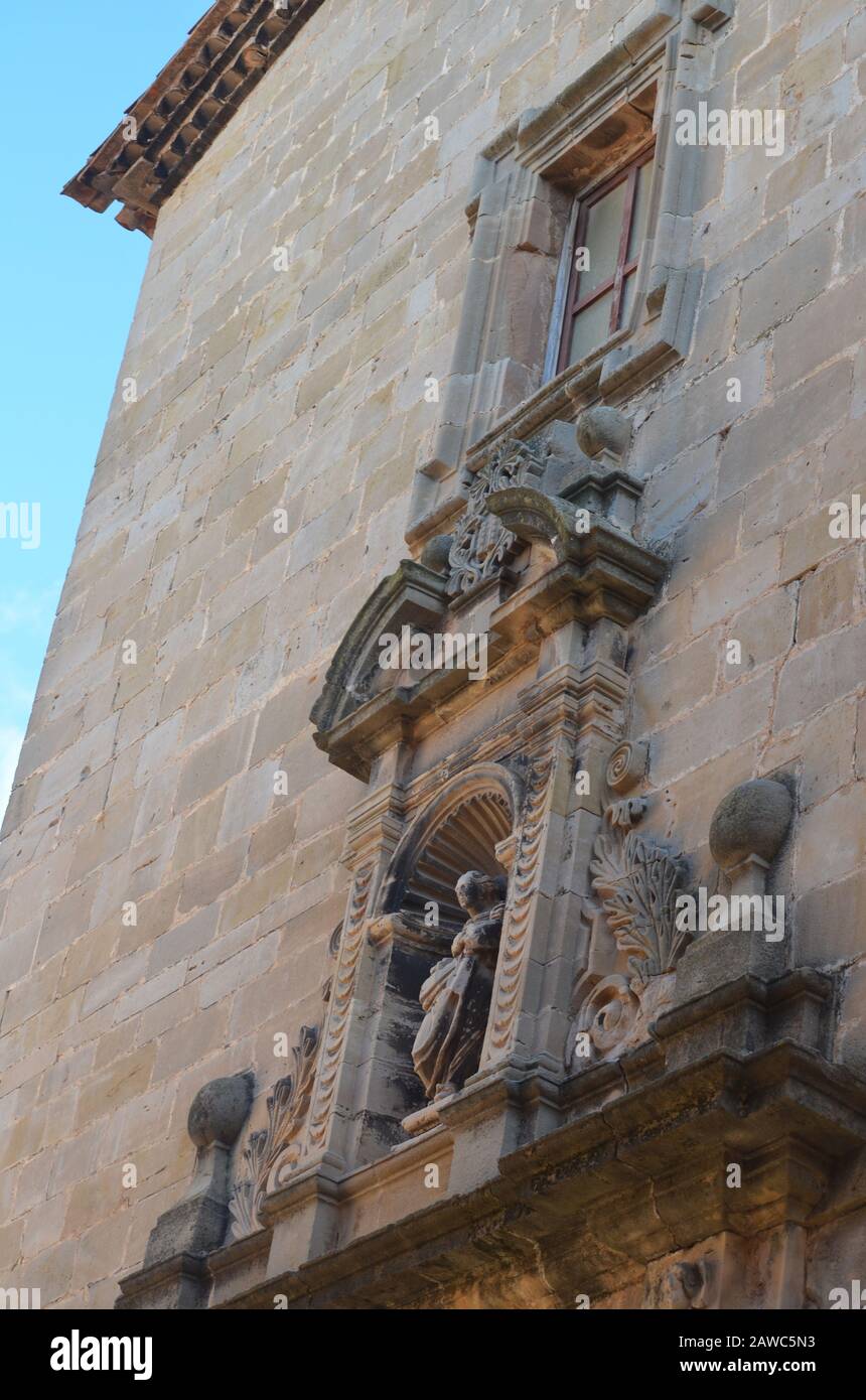The Renaissance town hall and surrounding cobbled streets of Arnes, a ...