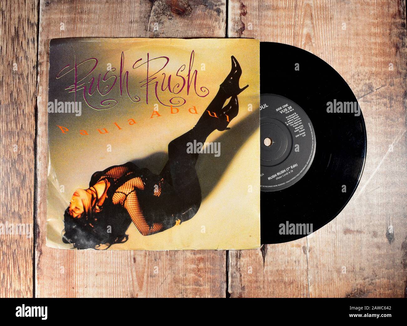 Paula Abdul - Rush Rush 7 inch single Stock Photo