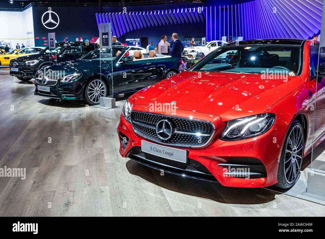 BRUSSELS - JAN 9, 2020: New Mercedes car models on display at the Brussels Autosalon 2020 Motor Show. Stock Photo