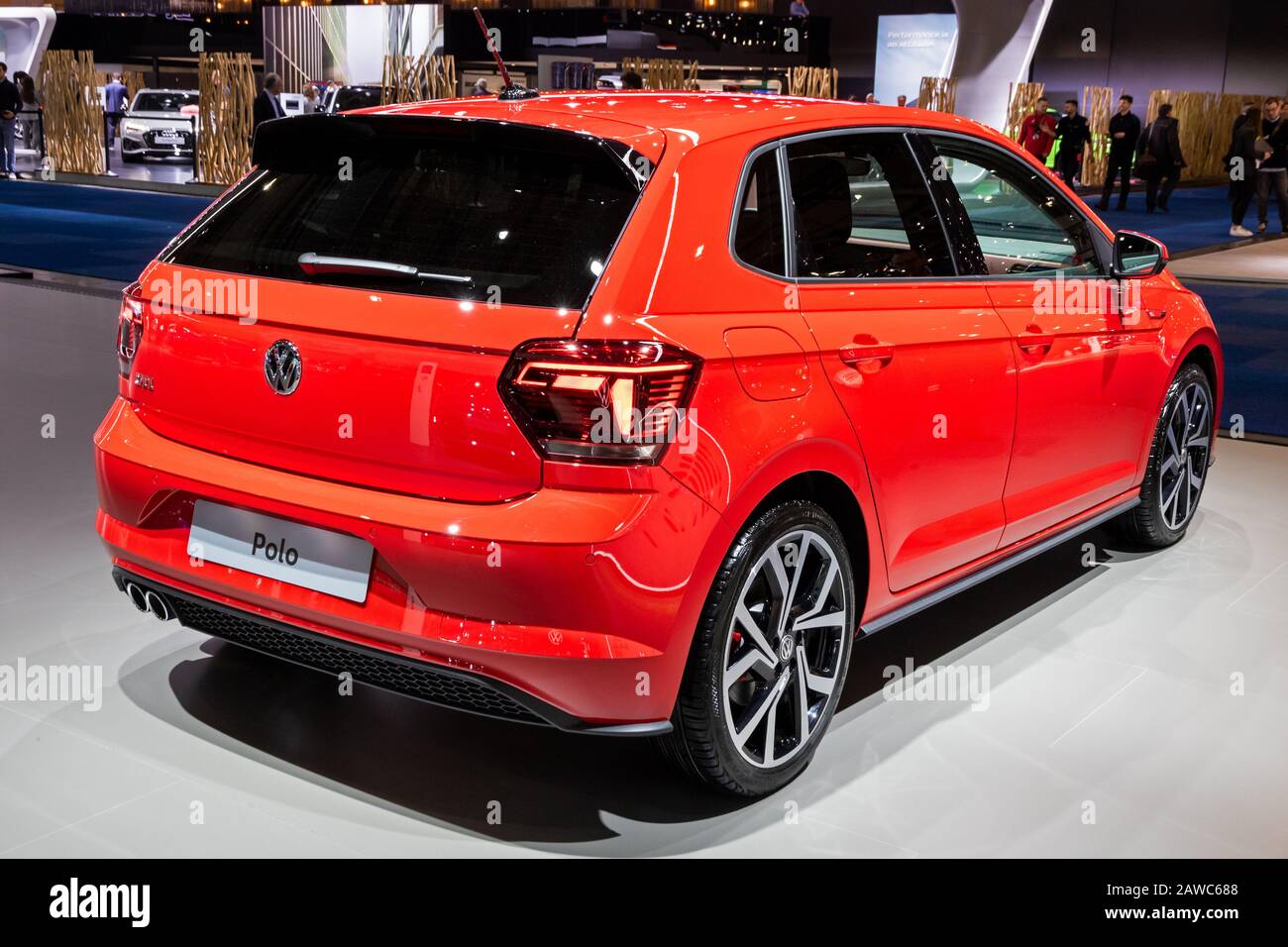 handig eetlust Somber BRUSSELS - JAN 9, 2020: New Volkswagen Polo GTI car model showcased at the  Brussels Autosalon 2020 Motor Show Stock Photo - Alamy