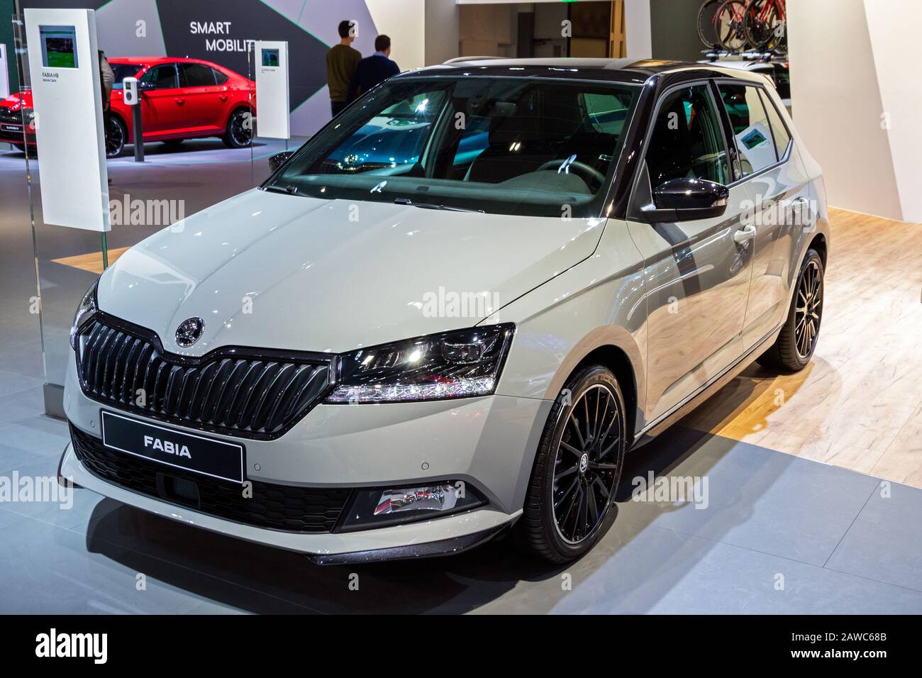 BRUSSELS JAN 9 2020 New Skoda Fabia Car Model Showcased At The BRUSSELS JAN 9 2020 New Skoda Fabia Car Model Showcased At The