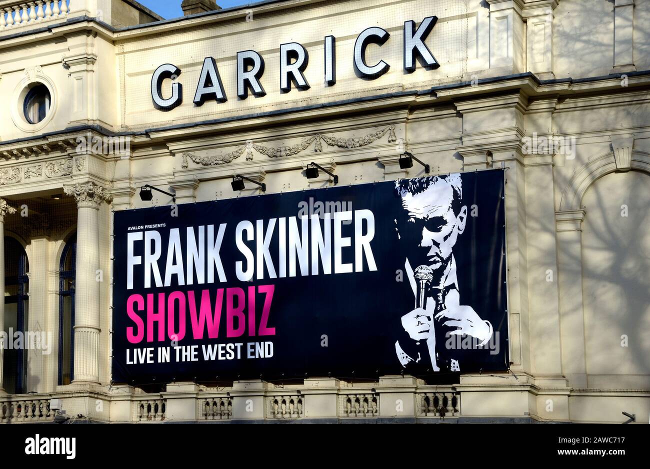 London, England, UK. Frank Skinner 'Showbiz' at the Garrick Theatre, Charing Cross Road (Feb 2020) Stock Photo