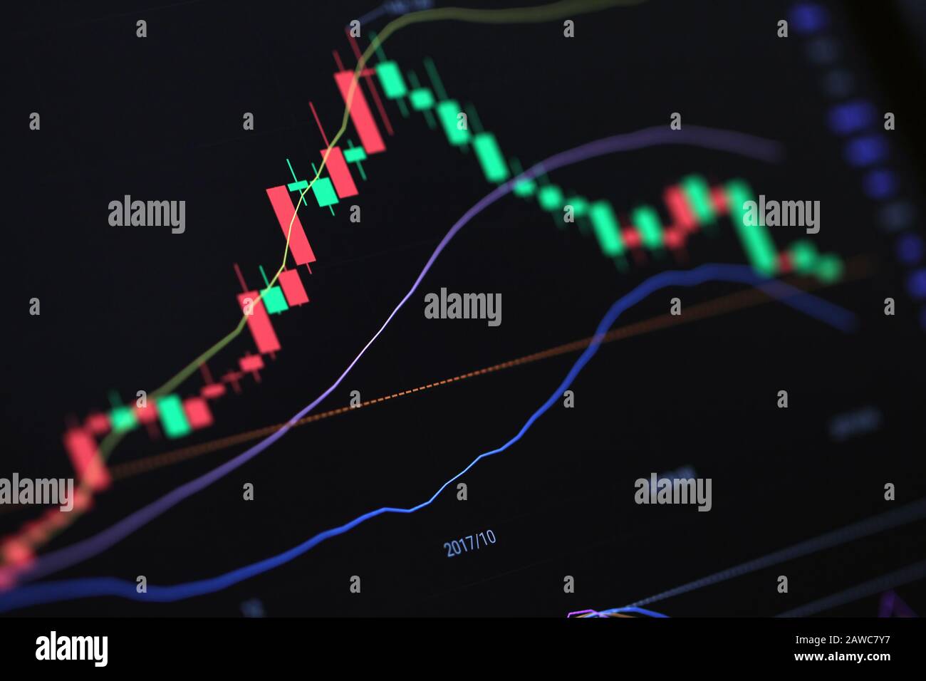 Stock Market Chart Macro Shot Stock Photo