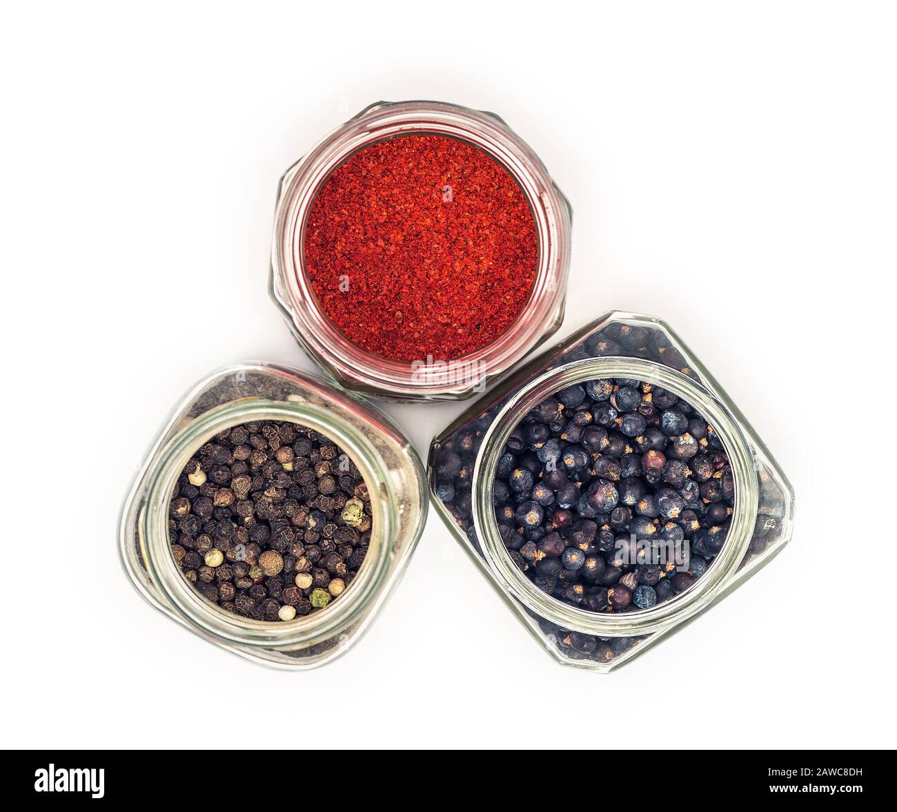 Various hot spices on white Stock Photo
