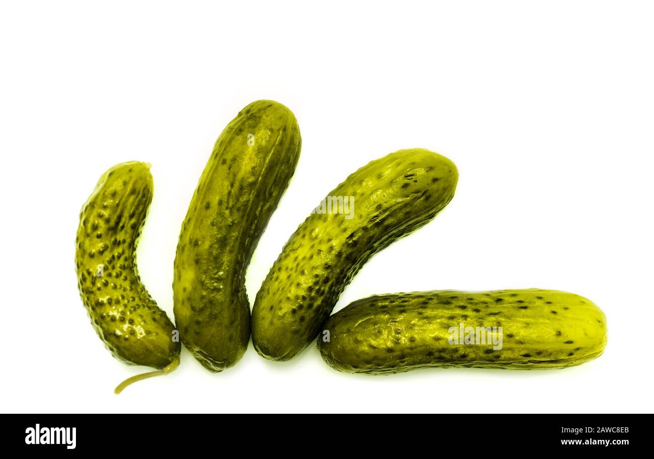 pickled cucumbers, isolated on white Stock Photo
