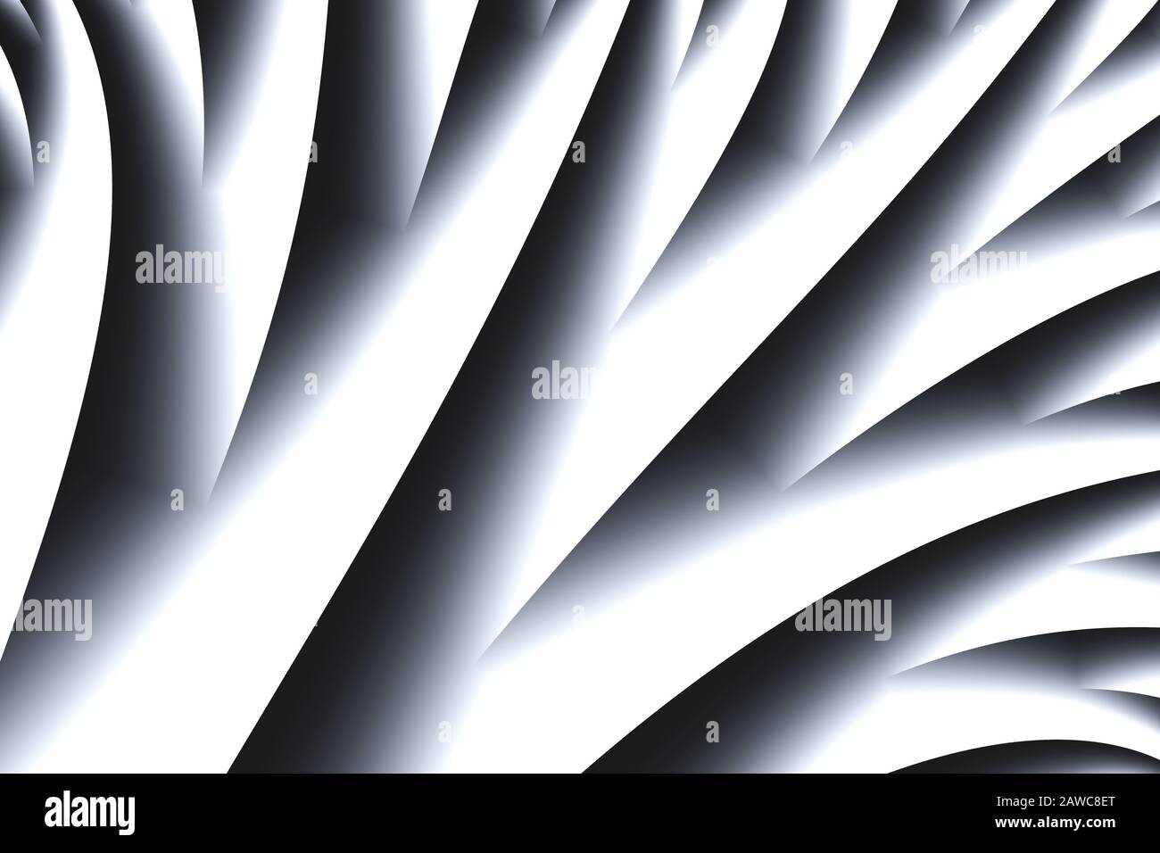 abstract white- black 3D illustration Stock Photo