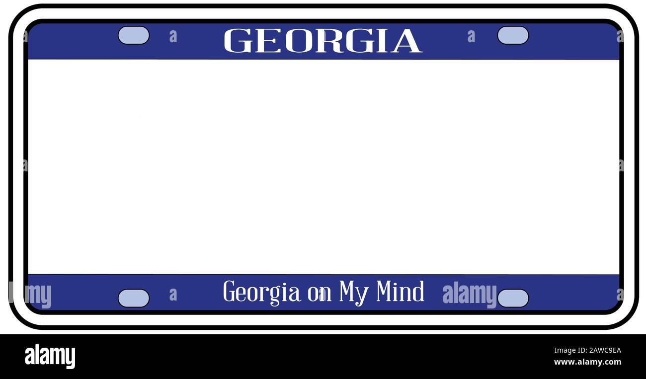 state license plate in the colors of the state flag over a
