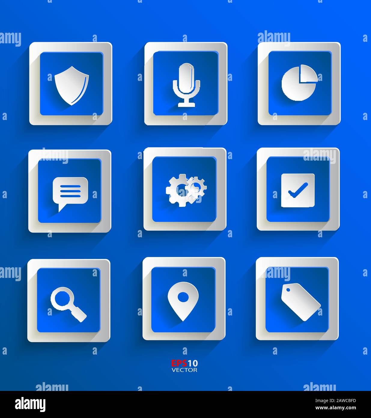 Set of flat paper icons for design needs Stock Vector Image & Art - Alamy
