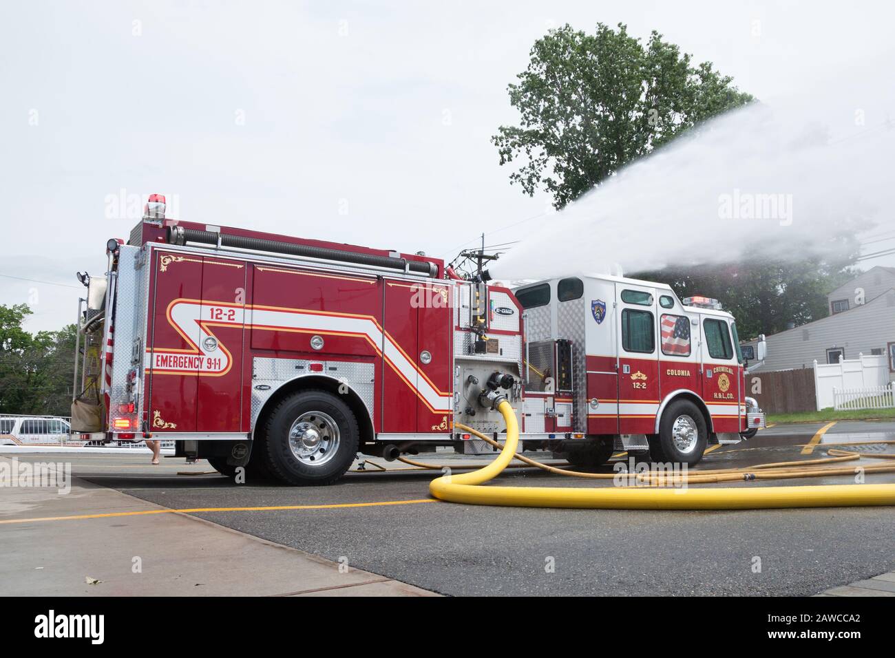 COLONIA, NEW JERSEY / UNITED STATES June 6, 2015 Fire trucks from