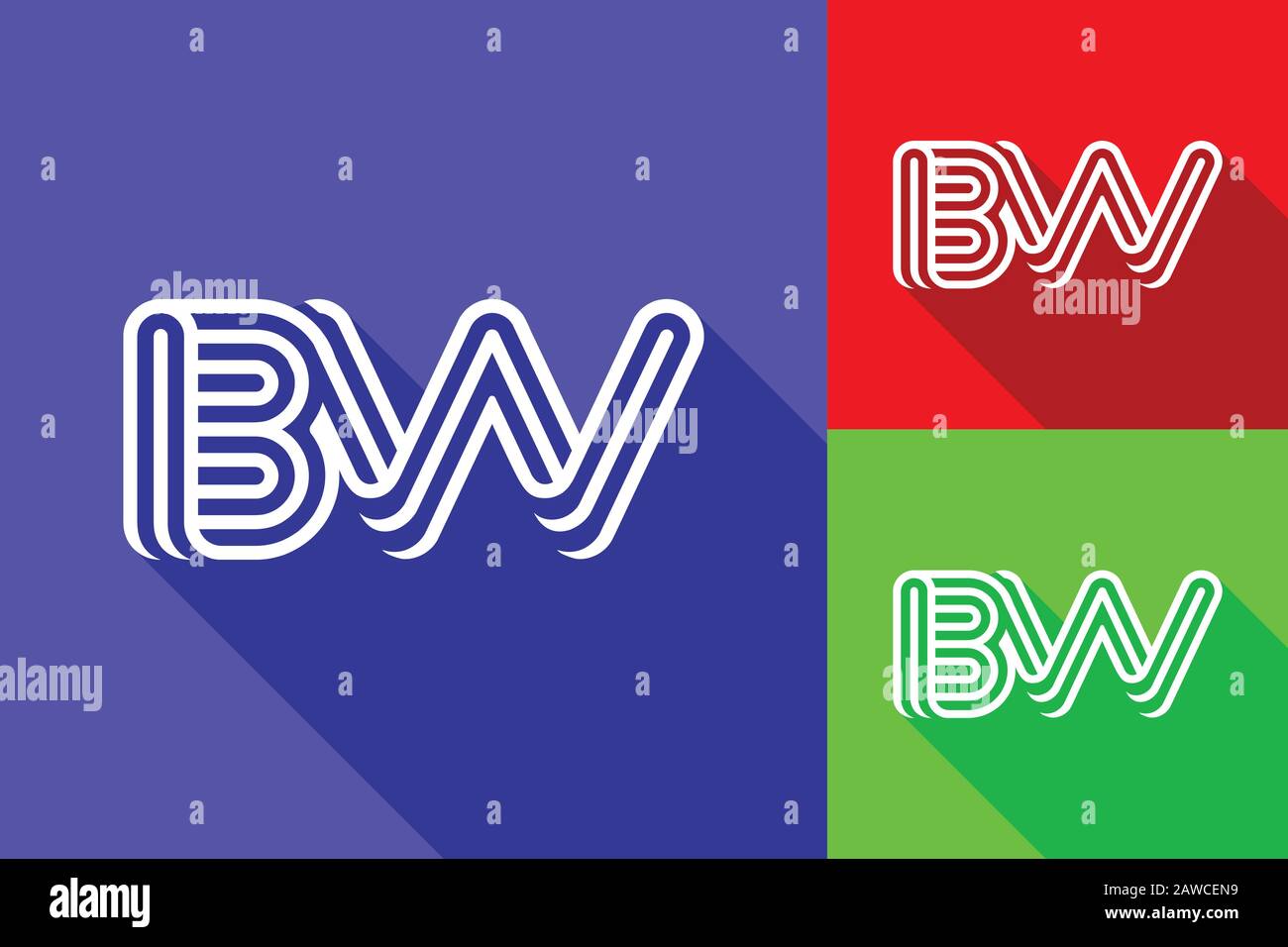 B and W combination Lines Letter Logo. Creative Line Letters Design ...