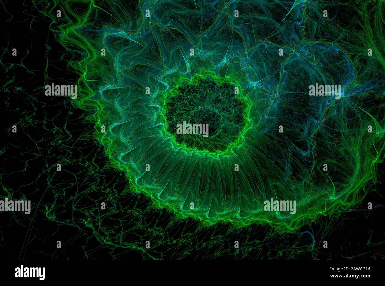 Green eye. Surreal fantasy fractal art. Stock Photo