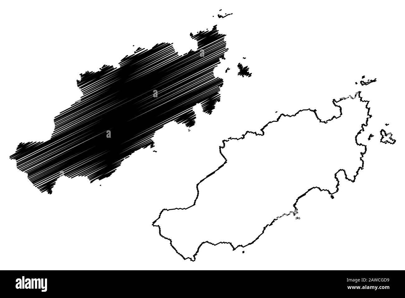 Tob Map Trinidad island map Black and White Stock Photos & Images - Alamy