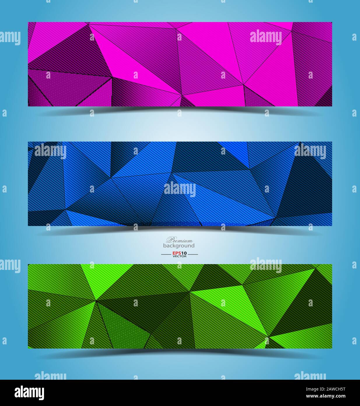 Color mosaic banner set for creative design Stock Vector