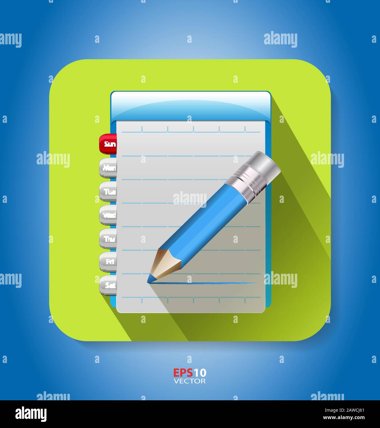 Originaly created flat style icon on color background Stock Vector