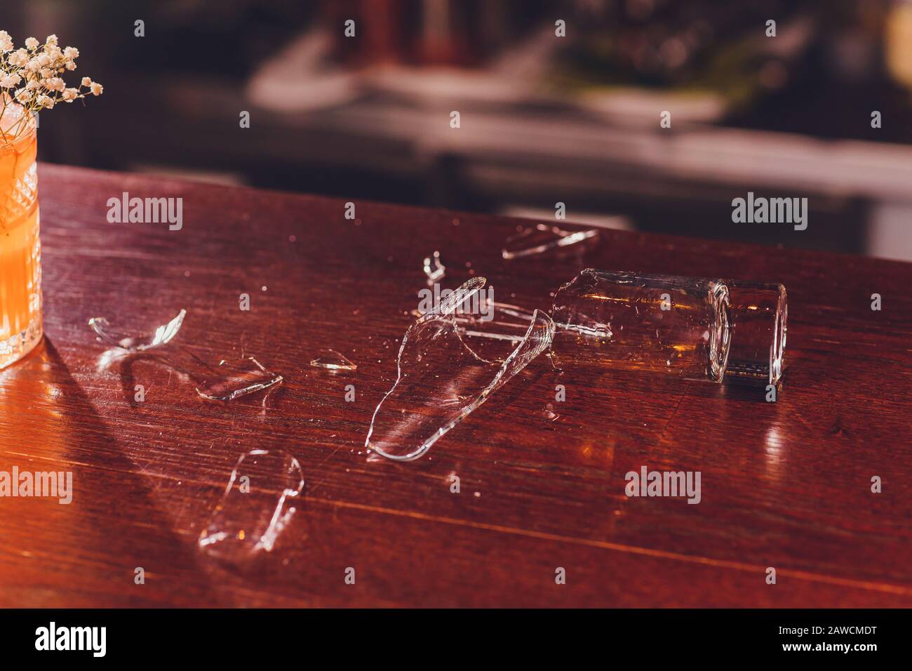 Broken glass drink whiskey hires stock photography and images Alamy