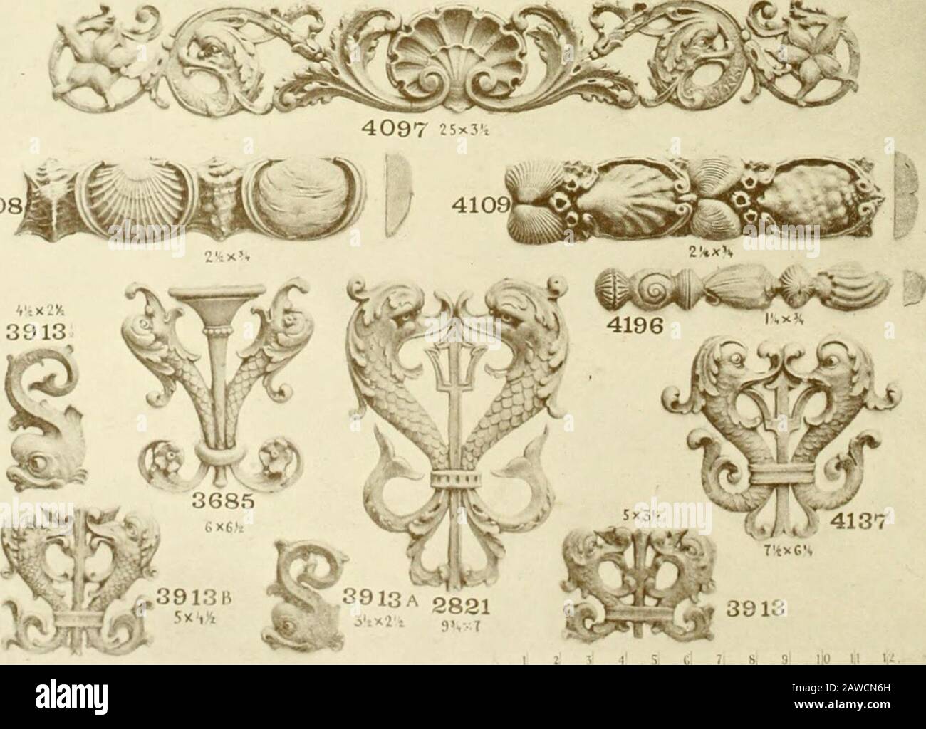 Catalog of Capitals, brackets and compo ornament for exterior and interior decoration . 19?* 385? ^V/S^i S5*flV*& tSar. 4108. [56| G. I-!. WALTER, 157 Hast 44 th Street. New York City &lt;* 5 „ i, ? Stock Photo