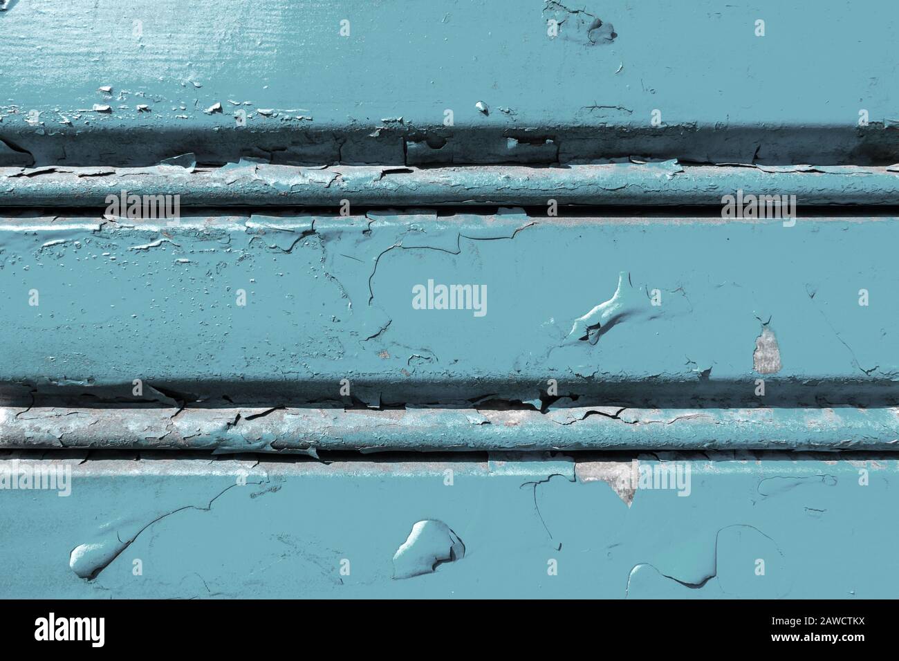 Background of old metal sheet with peel paint texture surface. Painted