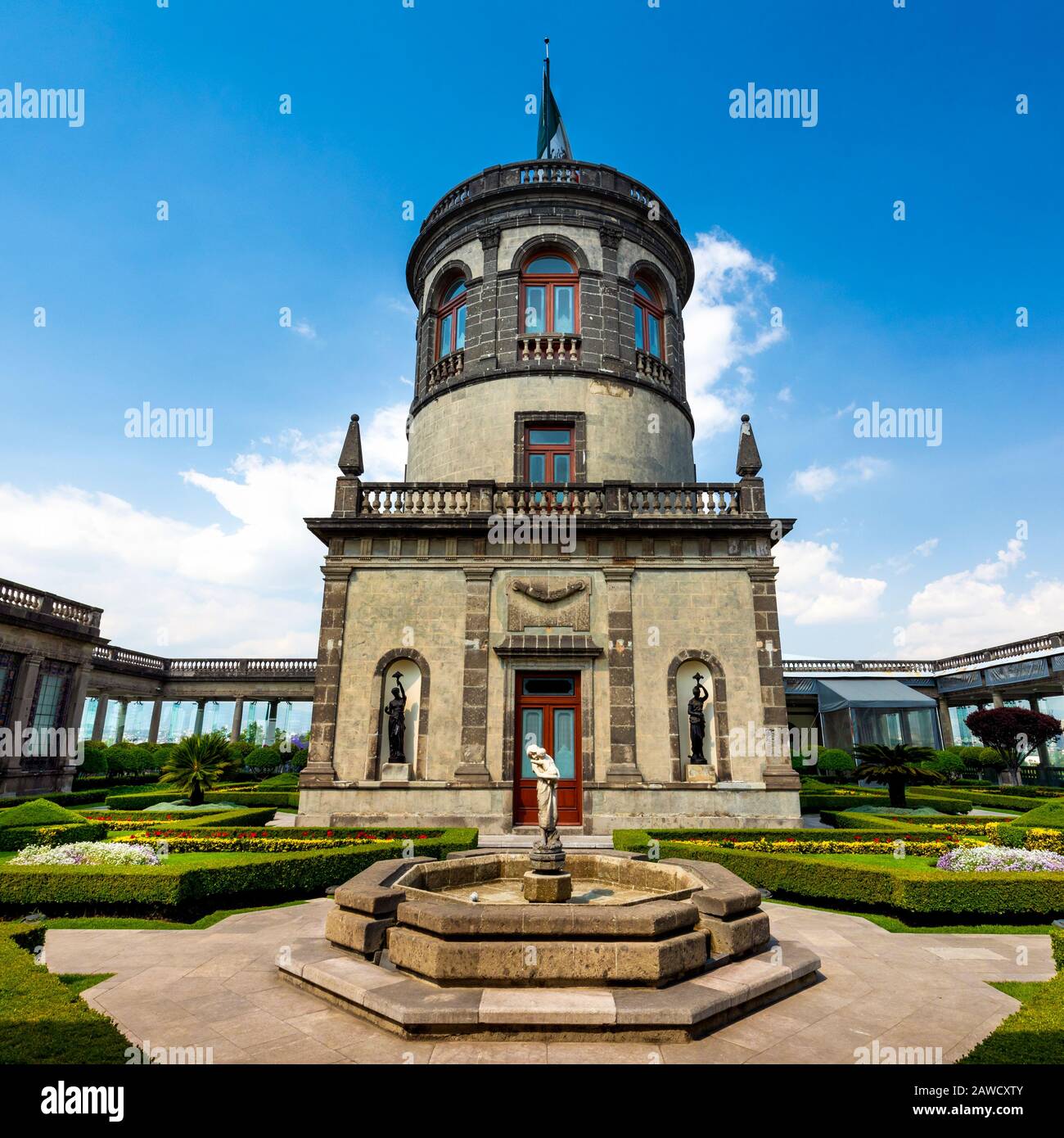 The 'Caballero Alto' tower inside the Castillo de Chapultepec, Mexico City, Mexico. Stock Photo