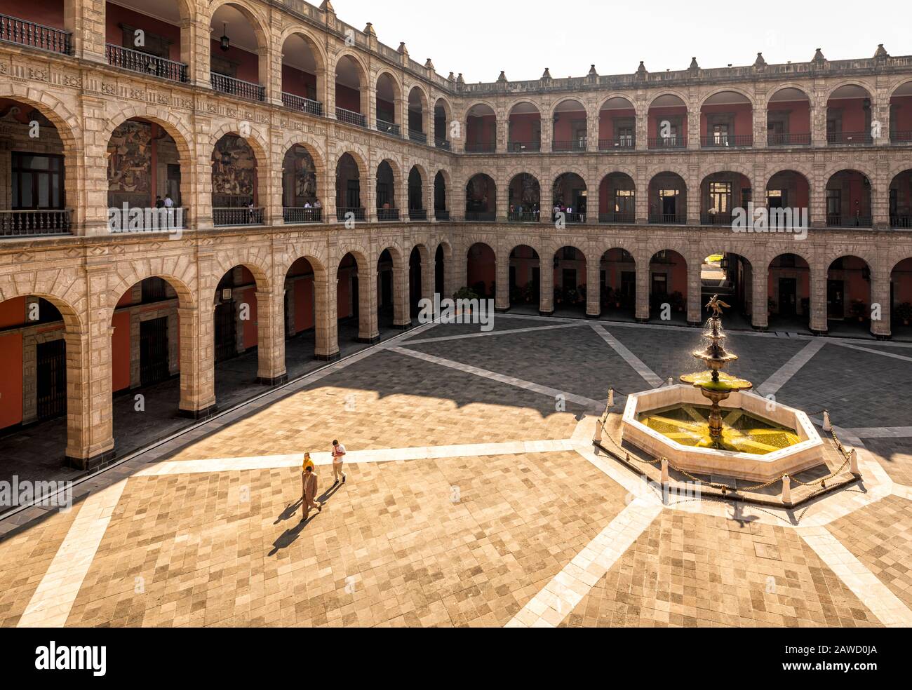 Interior courtyard of the National Palace in Mexico City, Mexico. Stock Photo