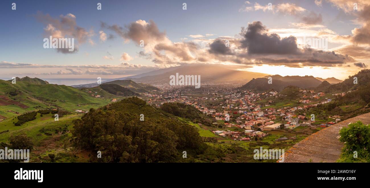 Panoramic view over La Laguna, Tenerife, Canary islands Stock Photo