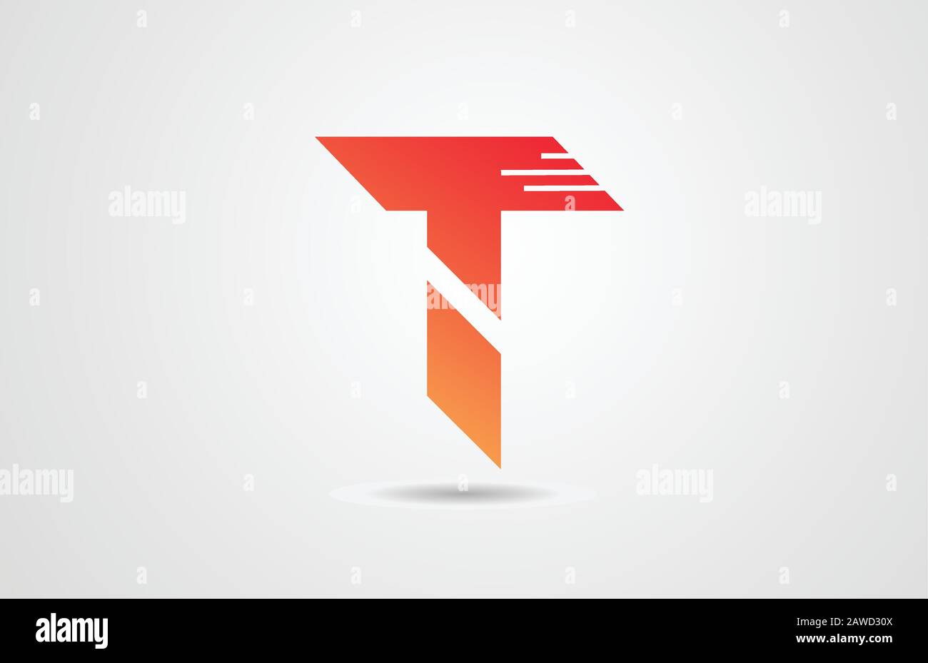 corporate T orange alphabet letter logo icon design template for ...