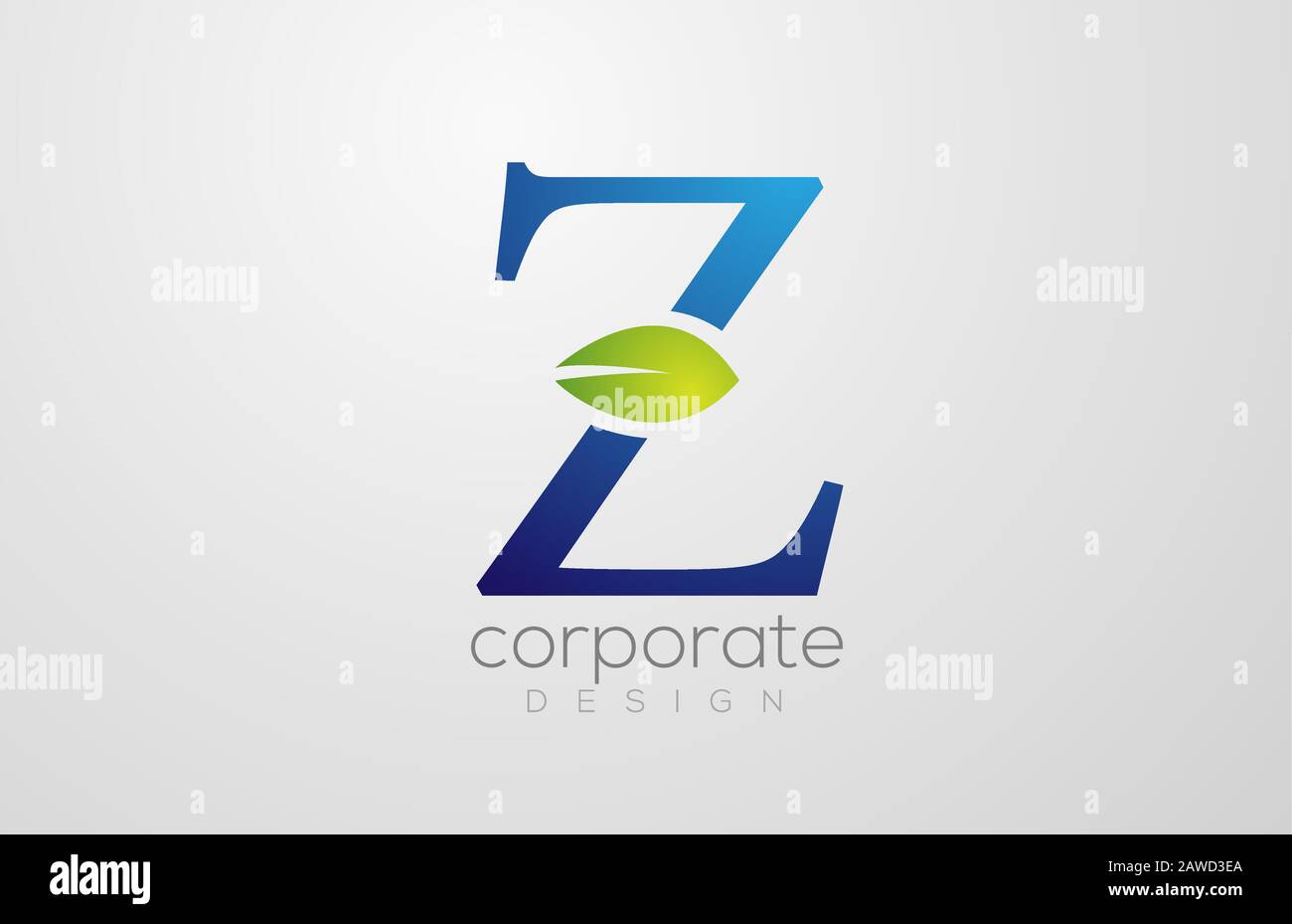 green leaf alphabet letter Z logo icon design template. Suitable for a ...