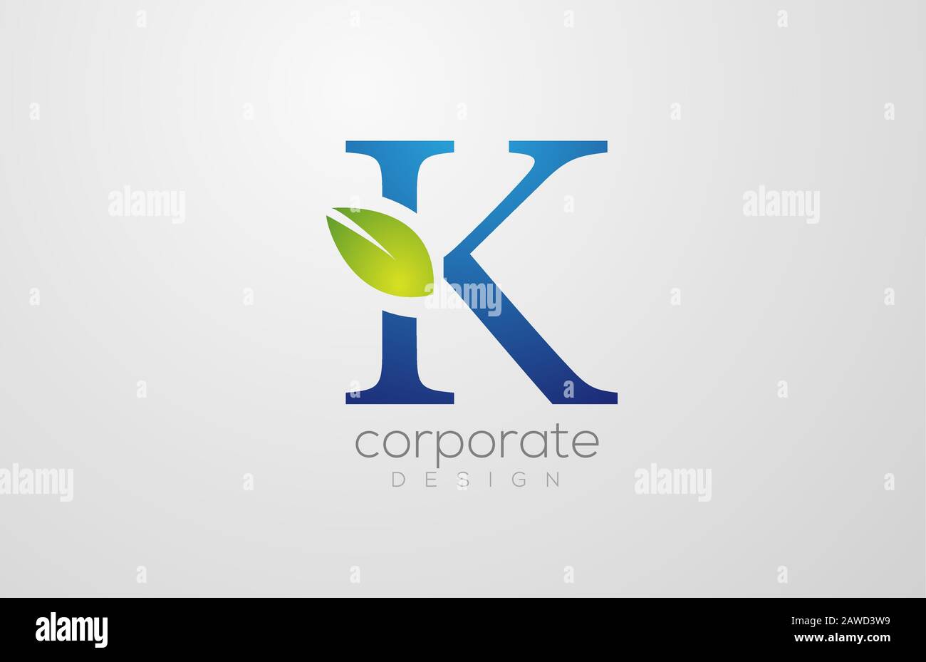 green leaf alphabet letter K logo icon design template. Suitable for a ...