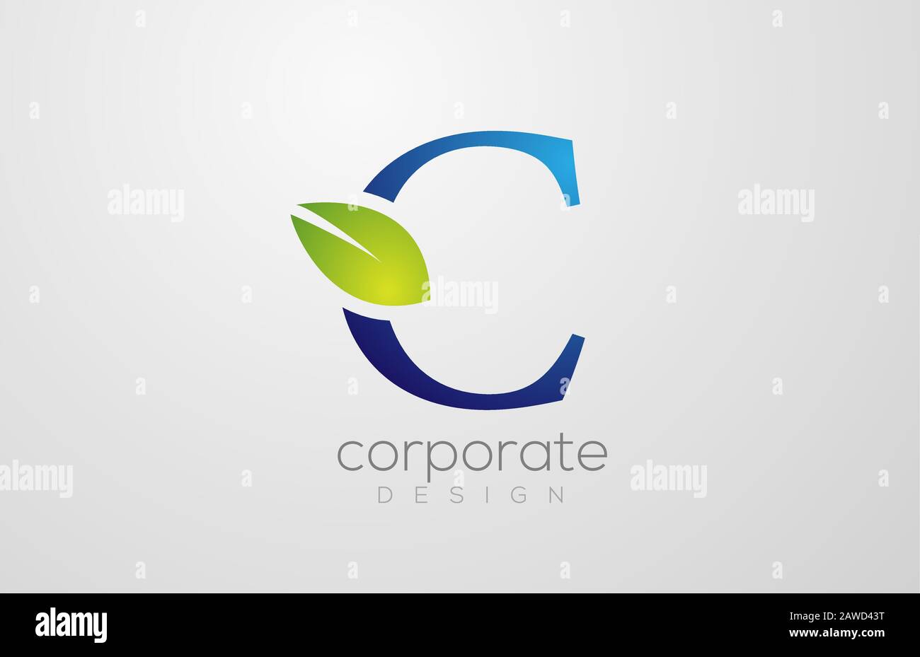 green leaf alphabet letter C logo icon design template. Suitable for a ...