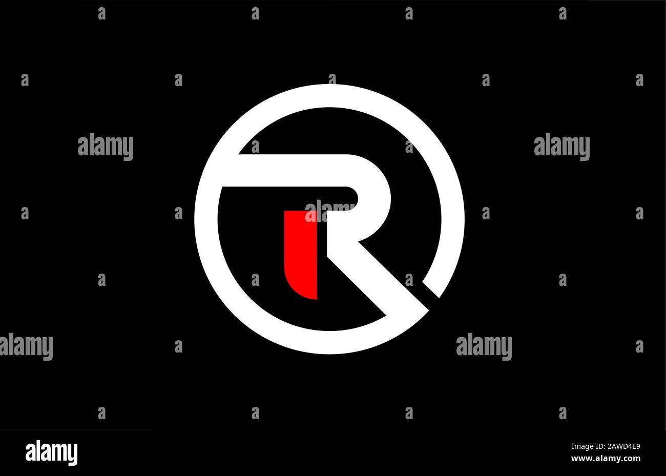 R Alphabet Letter With Circle In Black Red White For Company Logo Icon For A Business Logotype Or Corporate Design Stock Vector Image Art Alamy
