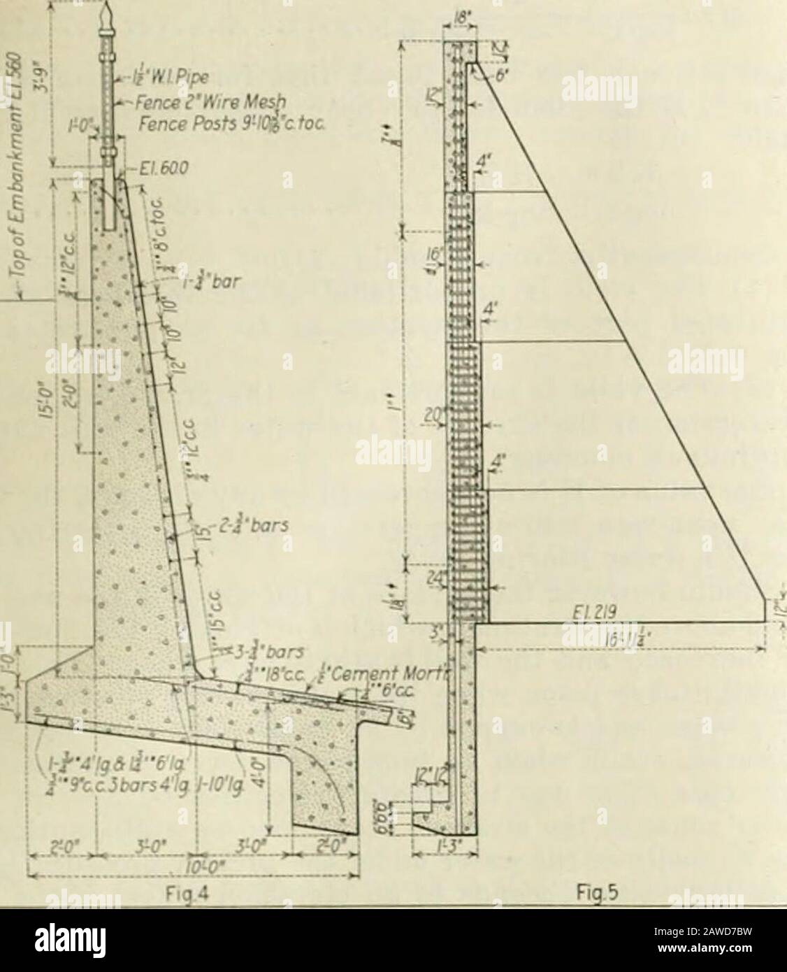 Engineering and Contracting . its depth at the wall 15 ft., and at the center25 ft. The bottom is reinforced throughout to resisttemperature stresses, and the wall is designed as a canti-lever gravity section, with only enough steel around thecircumference to resist temperature stresses. This reser-»foir is believed to be the largest reinforced concrete reser- J u 1 V 12, 19 16Vol. XLVI. No. 2 voir ever built without expansion joints. 1^ was built in100 days, and was practically watertight when finished. Figure 5 is a section through the wall of a 7,500,000-gal.reservoir built almost wholly in Stock Photo