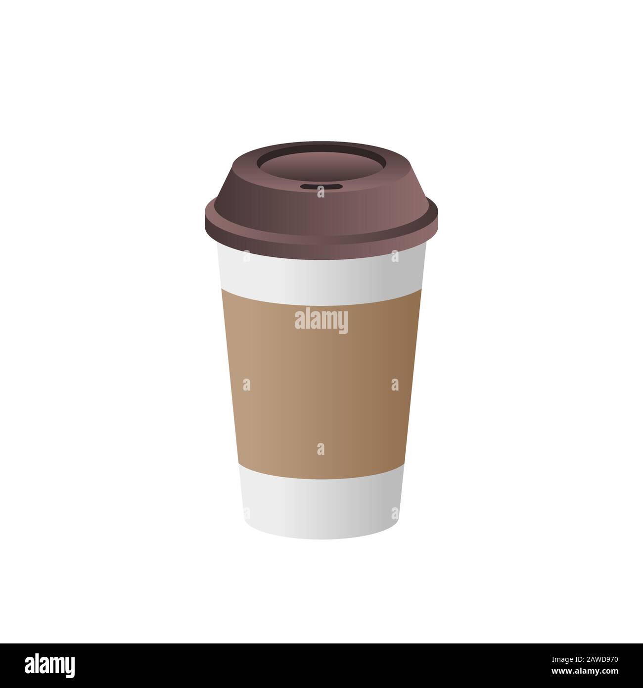 Download White Paper Cup With Brown Lid And A Sleeve Mockup Realistic Disposable Coffee Cup On White Background Empty Plastic Cup For Cafe Logo Blank Vector Stock Vector Image Art Alamy