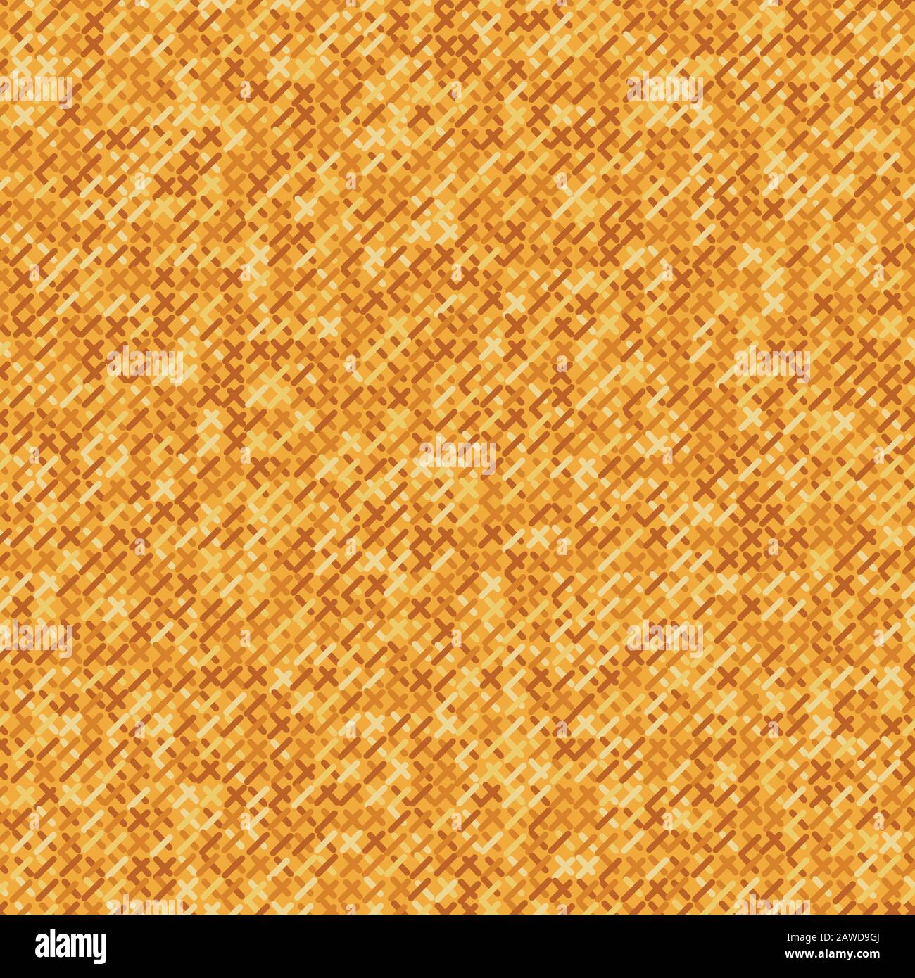 orange cross stitch vibrant texture background seamless vector pattern Stock Vector