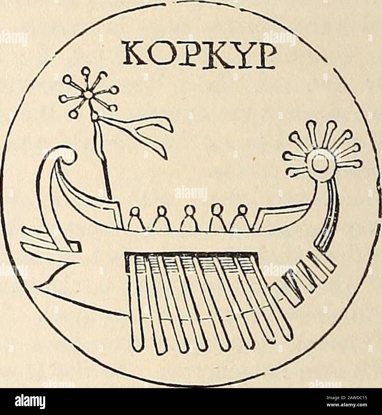 A dictionary of Greek and Roman antiquities.. . wing woodcut contains a beautiful frag-ment of a Bireme with a complete deck. (Winckel-mann, Monum. Antich. inedit. pi. 207.) Anotherspecimen of a small Bireme is given further on. The first Greek people whom we know to haveacquired a navy of importance were the Corinthians,Samians, and Phocaeans. About the time of Cyrusand Cambyses the Corinthian Triremes were gene-rally adopted by the Sicilian tyrants and by theCorcyraeans, who soon acquired the most powerfulnavies among the Greeks. In other parts of Greeceand even at Athens and in Aegina the m Stock Photo
