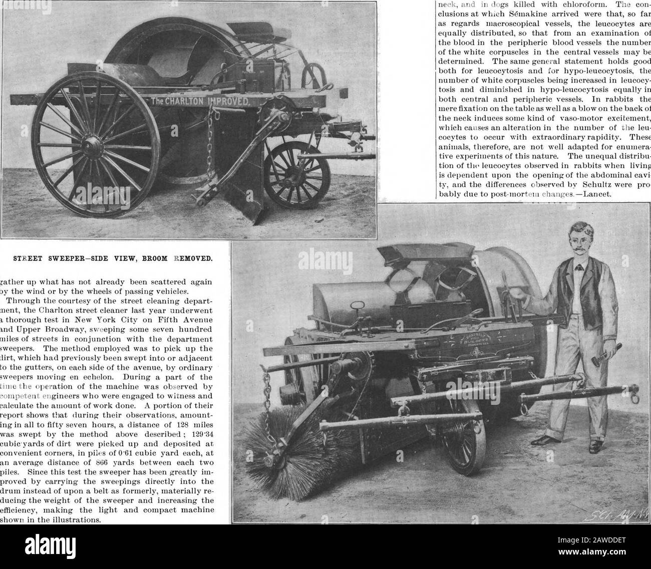 Scientific American Volume 76 Number 13 (March 1897) . taken to ormoved from the field, or raised therefrom, as shown inthe illustration, when the cultivator is in workingposition. Coupled at one side to the main cultivatorshaft is an extension shaft, also carrying cultivatorteeth, the teeth being shorter near the outer end of theshaft, and this exterior shaft is supported by a yokeframe extending out laterally from the main frame.The main cultivator shaft and its extension are rotatedby sprocket wheels and chains from the main axle, thecultivator teeth passing between the teeth of the cleaner Stock Photo