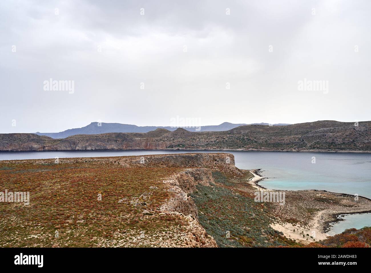 Ruins of Venetian fort on Imeri Gramvousa Island near island of Crete, Greece in summer Stock Photo
