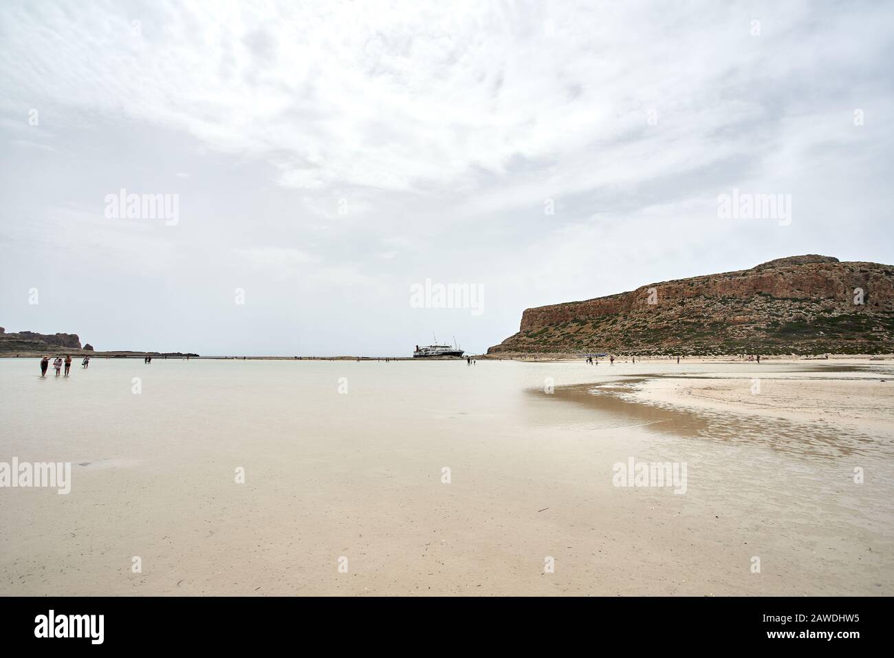 Greece, Crete, Balos Lagoon, May 22, 2019: tourists enjoy balos lagoon beachin Crete island in Greece in summer. Stock Photo