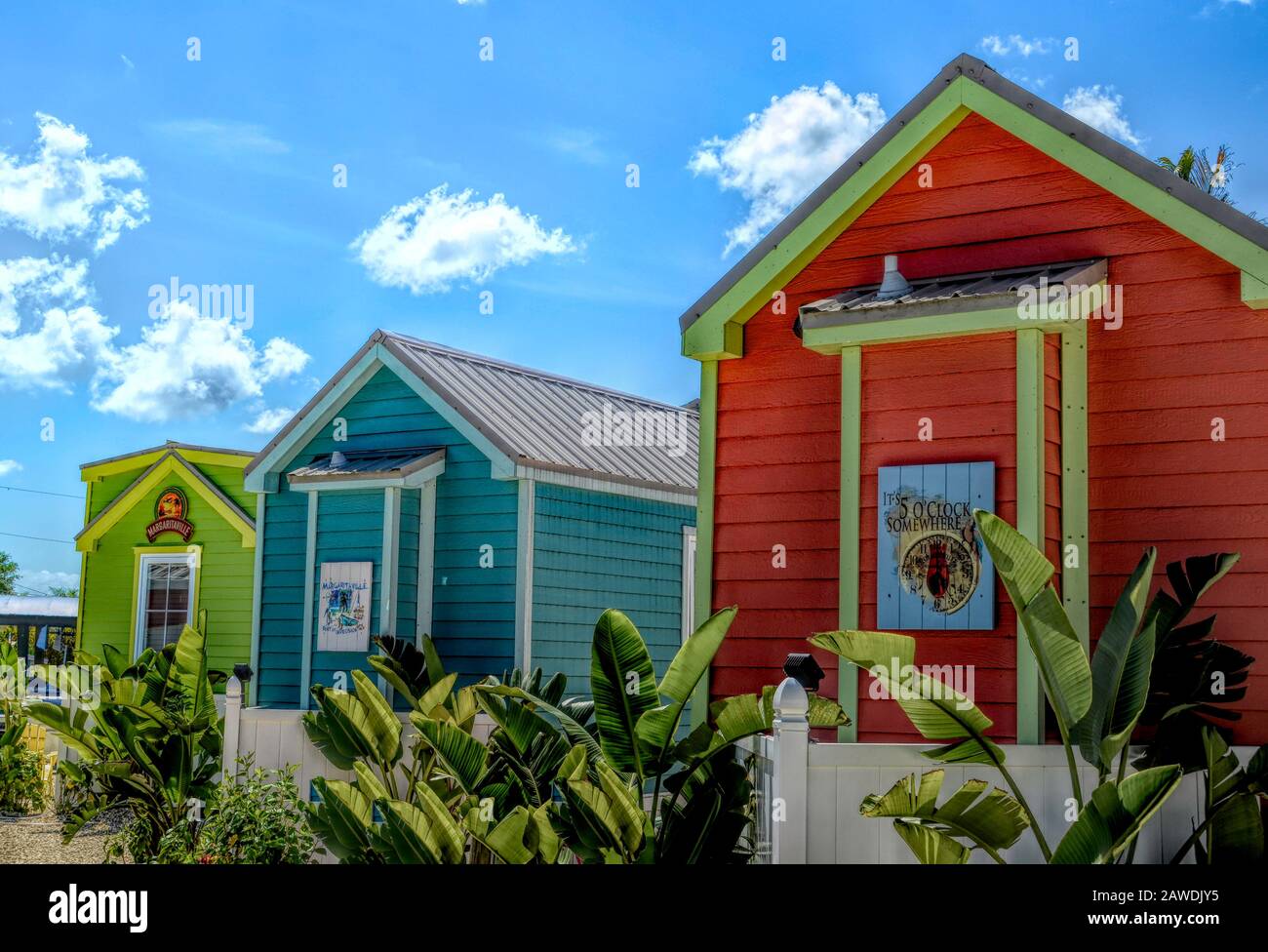 Tiny house rentals in Matlacha Florida Stock Photo Alamy