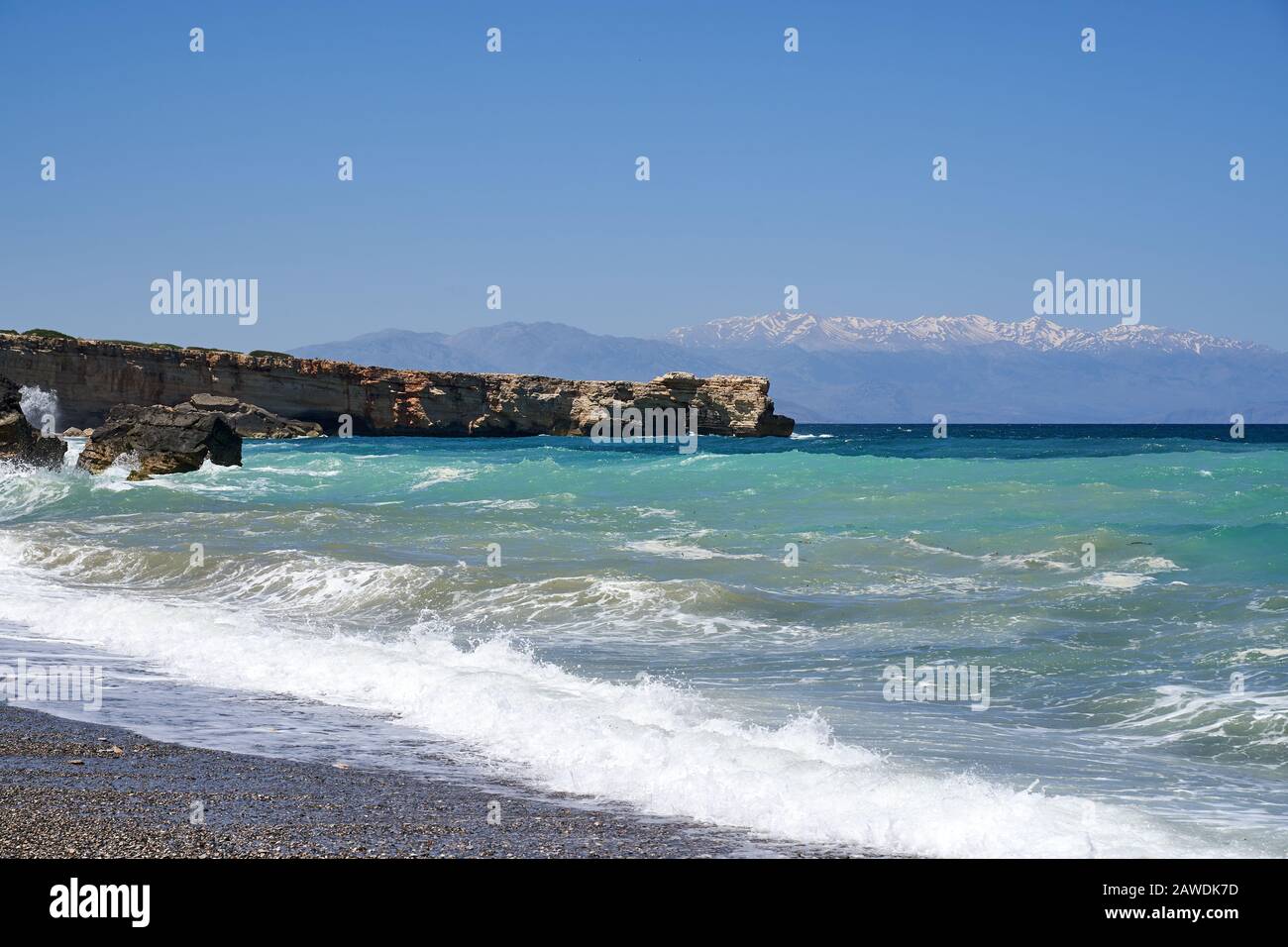 CRETE ISLAND, GREECE. Geropotamos beach and river, Rethymno prefecture in Summer Stock Photo