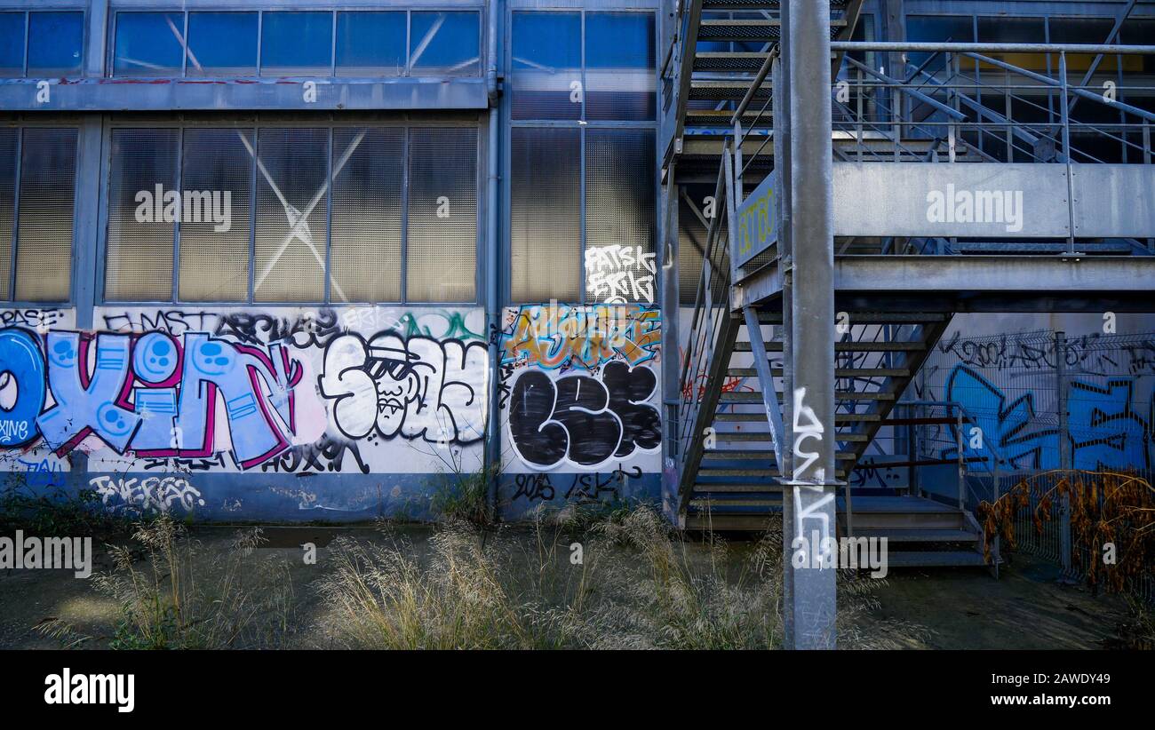Industrial wasteland, Lyon, France Stock Photo Alamy