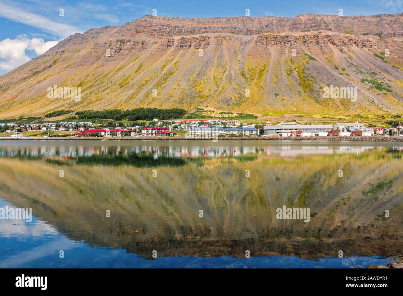 Lagoon In The Village Of  Isafjordur, Iceland Stock Photo