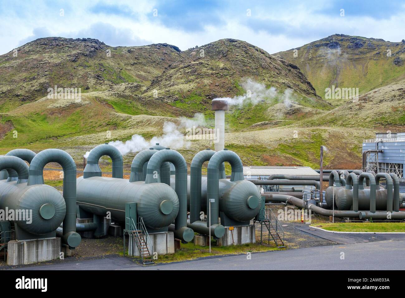 Hellisheidi Geothermal Power Station, Iceland Stock Photo
