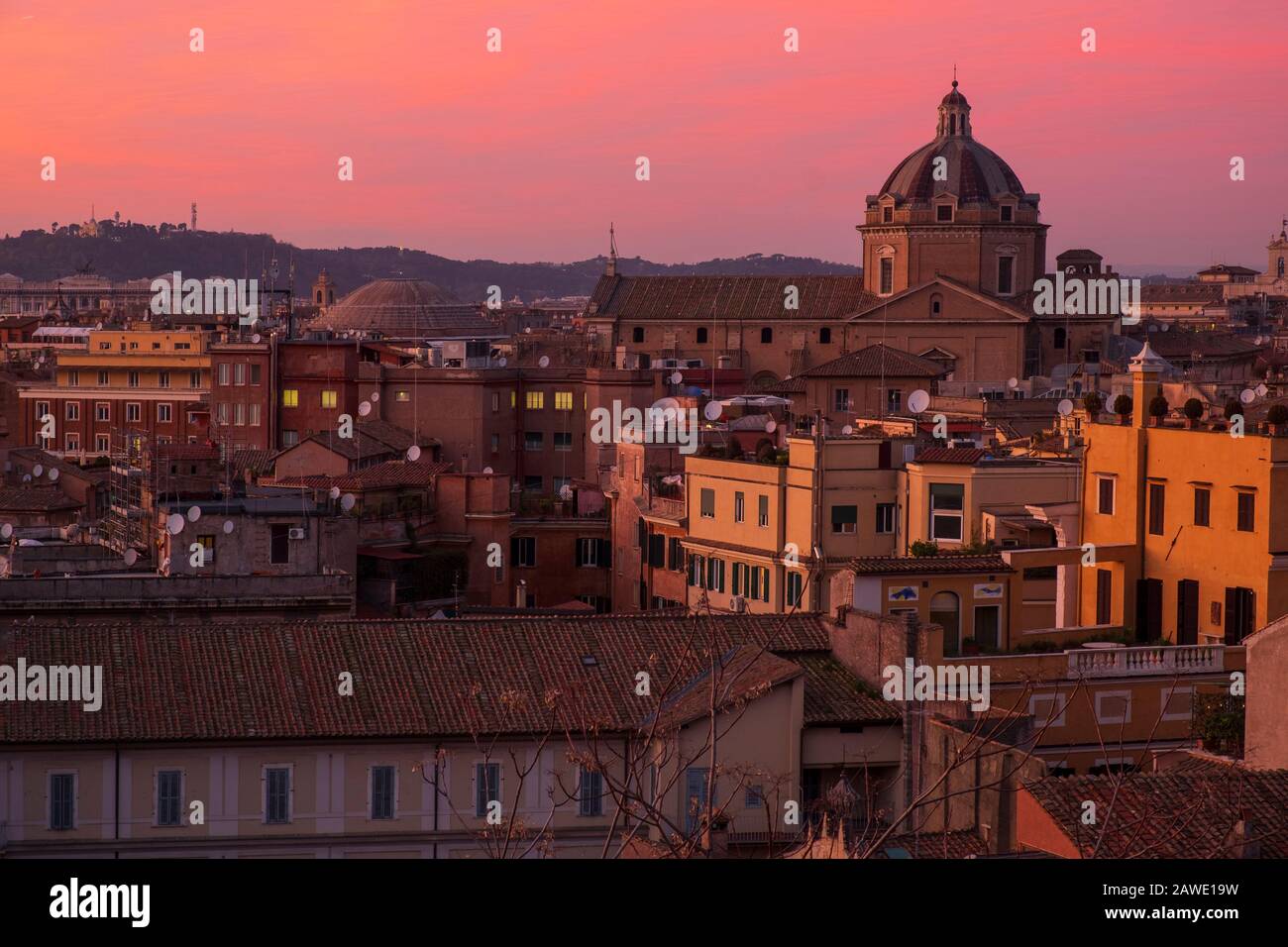 Roofs of Rome. Palatine hill Stock Photo