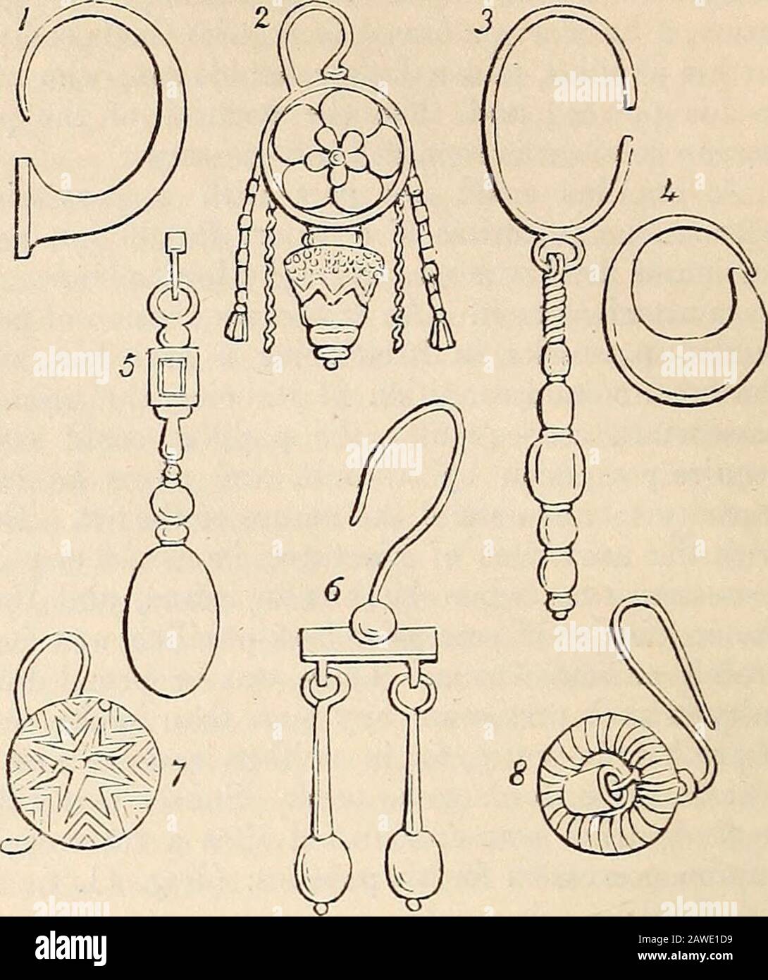 A dictionary of Greek and Roman antiquities.. . urpose.(Horn. II. xiv. 182, Hymn. ii. in Ven. 9 ; Plin.//. N. xii. 1.) Ear-rings were worn by both sexes in orientalcountries (Plin. H. N. xi. 50) ; especially by theLydians (Xen. Anab. iii. 1. § 31), the Persians(Diod. Sic. v. 45), the Babylonians (Juv. i. 104),and also by the Libyans (Macrob. Sat. vii. 3), andthe Carthaginians (Plaut. Poen. v. 2. 21). Amongthe Greeks and Romans they were worn only byfemales. This ornament consisted of the ring (k/hkos,Diod. Sic. I. c.) and of the drops {stalagmia, Fcstus,s. v. ; Plaut. Men. iii. 3. 18.) The rin Stock Photo