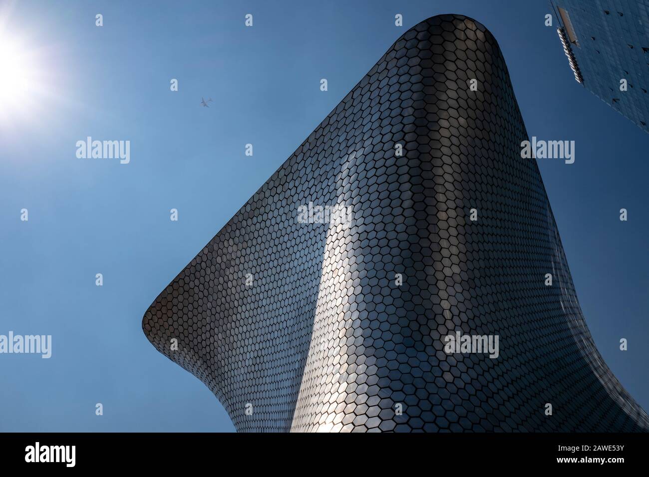 Exterior of the futuristic Museo Soumaya museum in Mexico City, Mexico Stock Photo