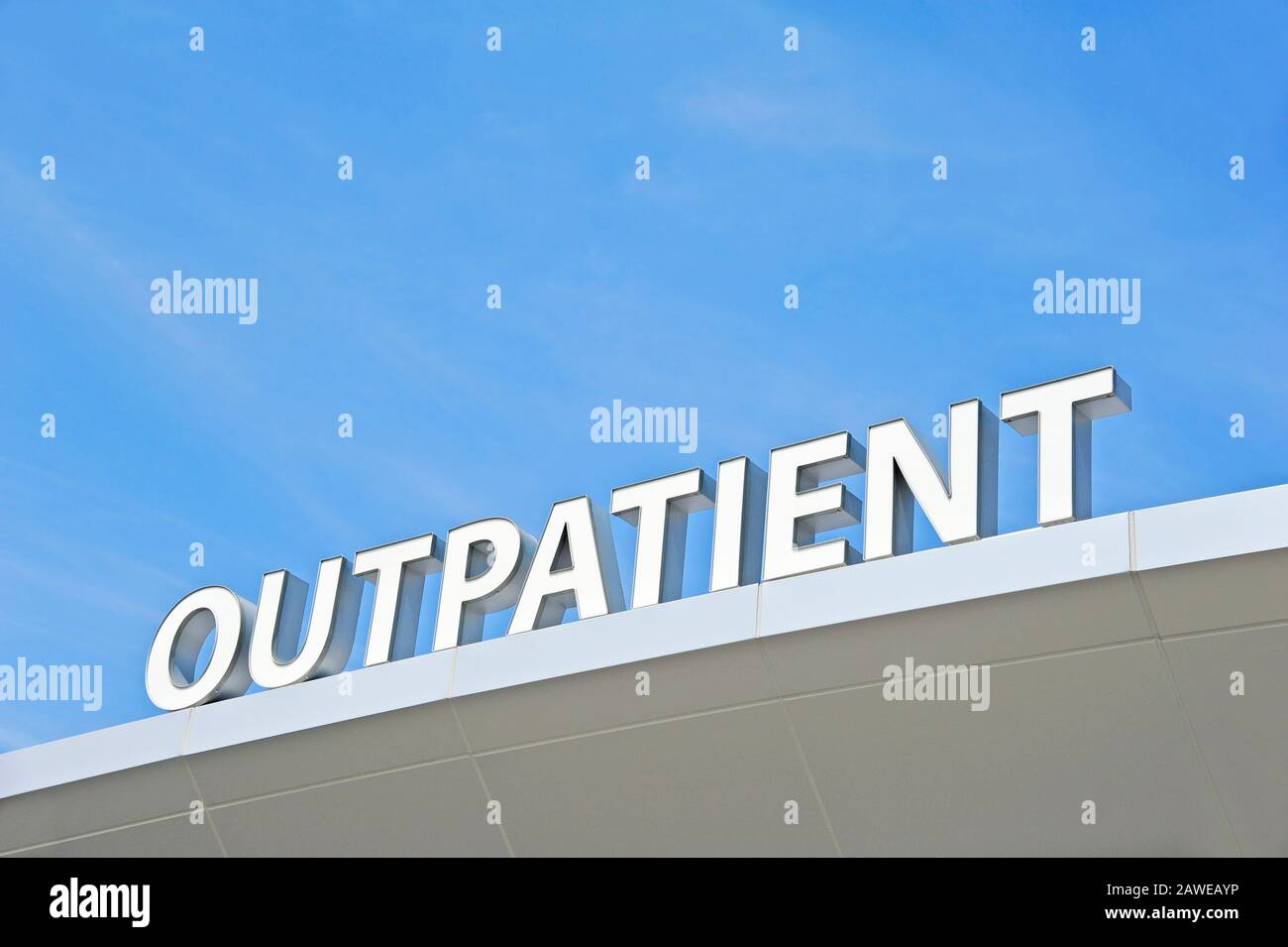 Hospital Outpatient Surgery Center Sign Stock Photo