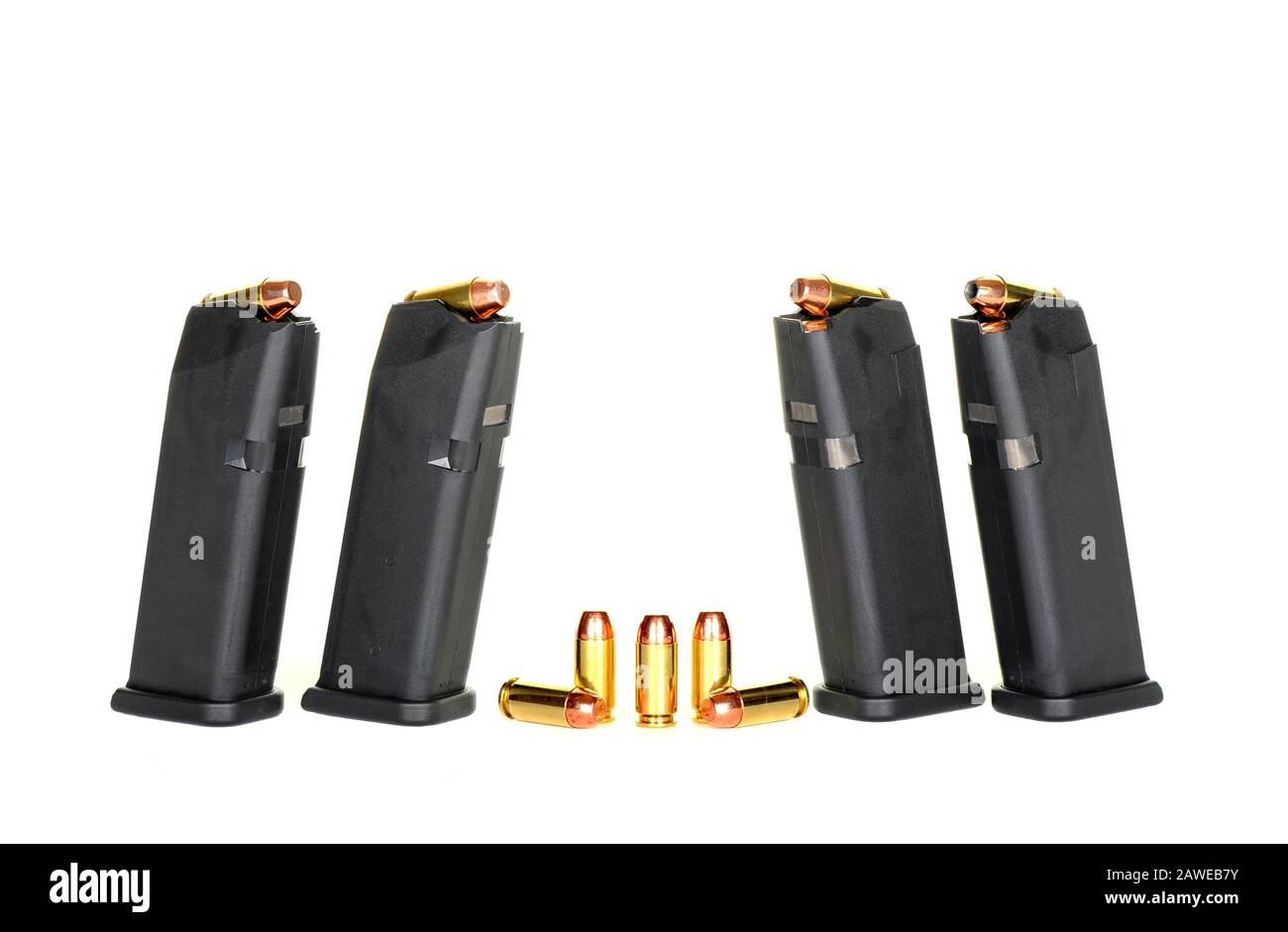 Loaded High Capacity Handgun Magazines and Bullets Stock Photo Alamy